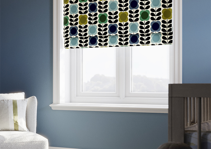 Orla Kiely Spot Flower Stem, Blue & Green - Twist&Fit Roman Blind - Image 5